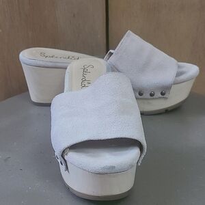 Splendid Platform Sandal in Pale Tan, Size 7.5